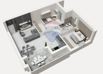 Pianta 3D - Trilocale Azzano San Paolo - foto 9