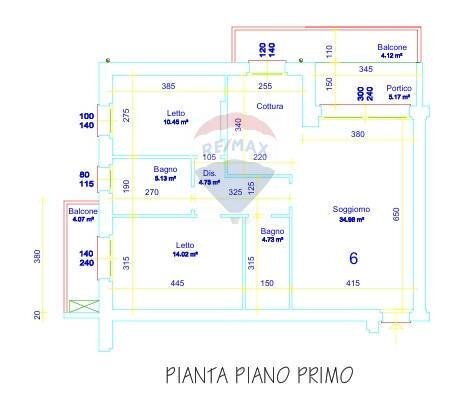Pianta 2D - Three-room apartment Azzano San Paolo - floor plans 1