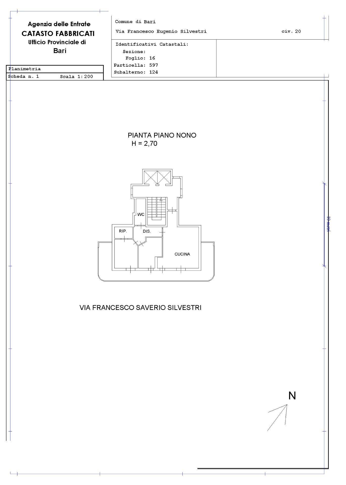 Foto 23 - Trilocale Via Francesco Eugenio Silvestri
 
20, Bari - planimetria 1