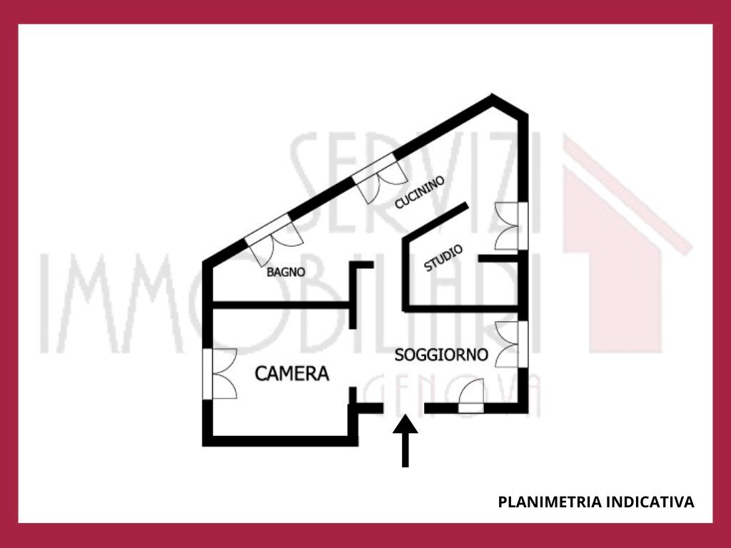Trilocale piazza del Portello, Genova - planimetria 1