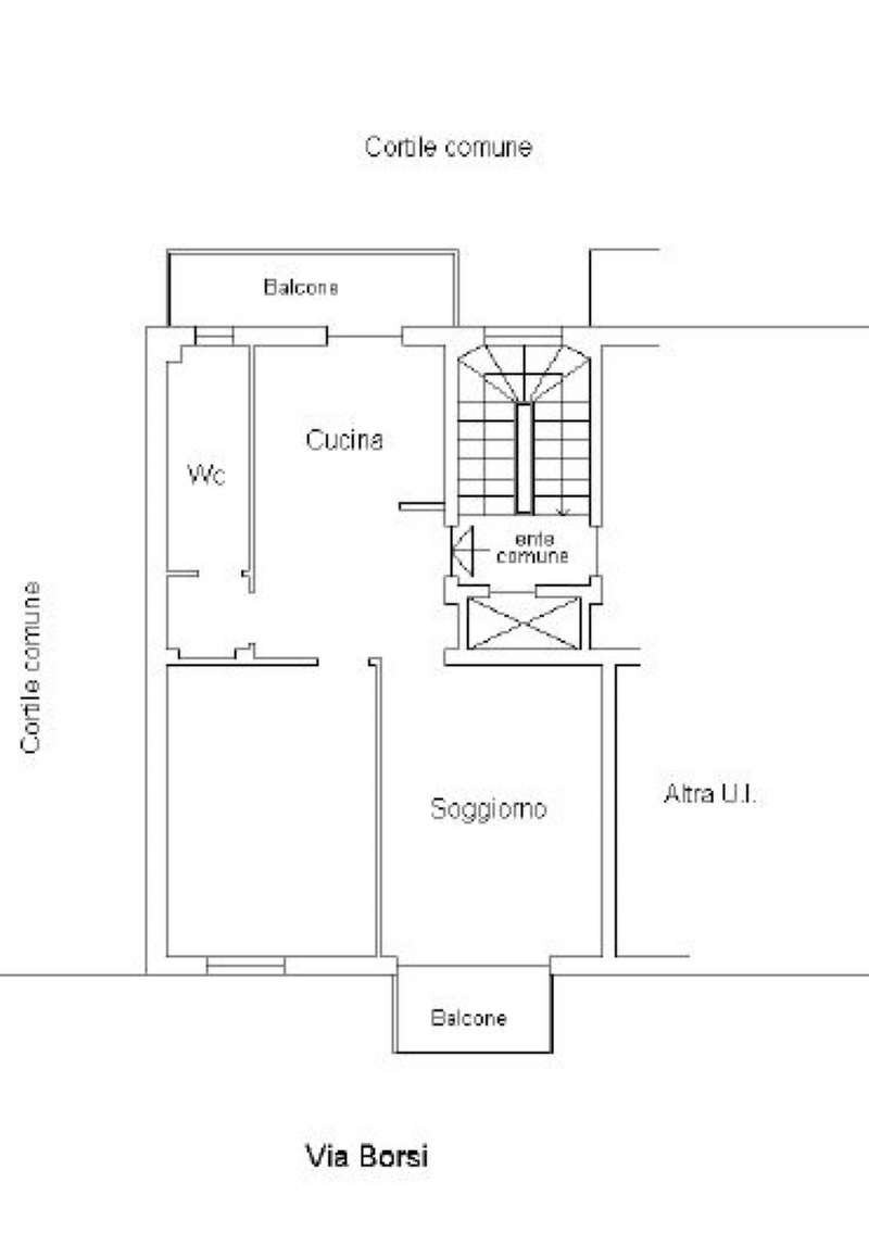 borsi 5 bilocale - Three-room apartment via Borsi, Milano - floor plans 1