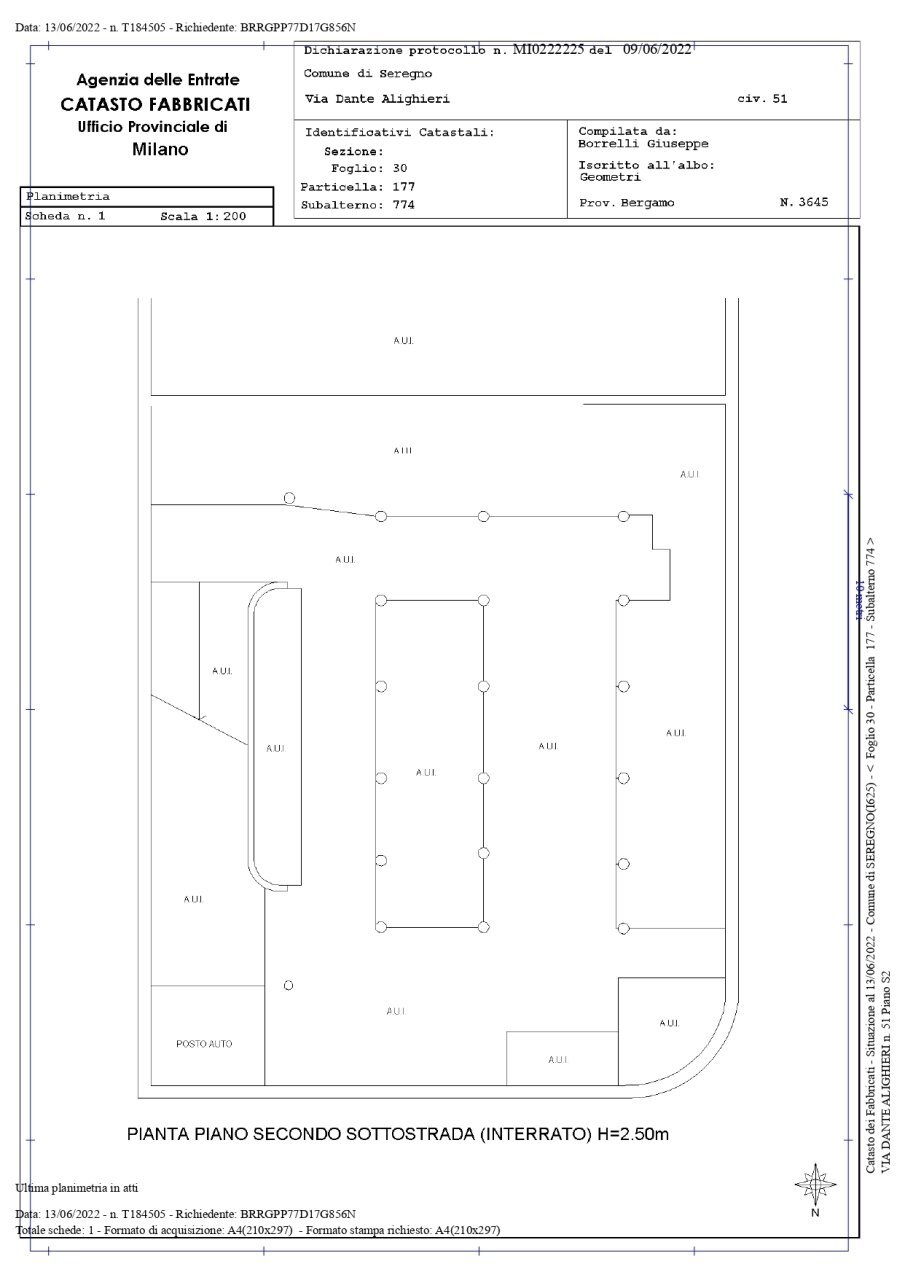 Box doppio 1 - Box Via Dante Alighieri  51, Seregno - planimetria 1