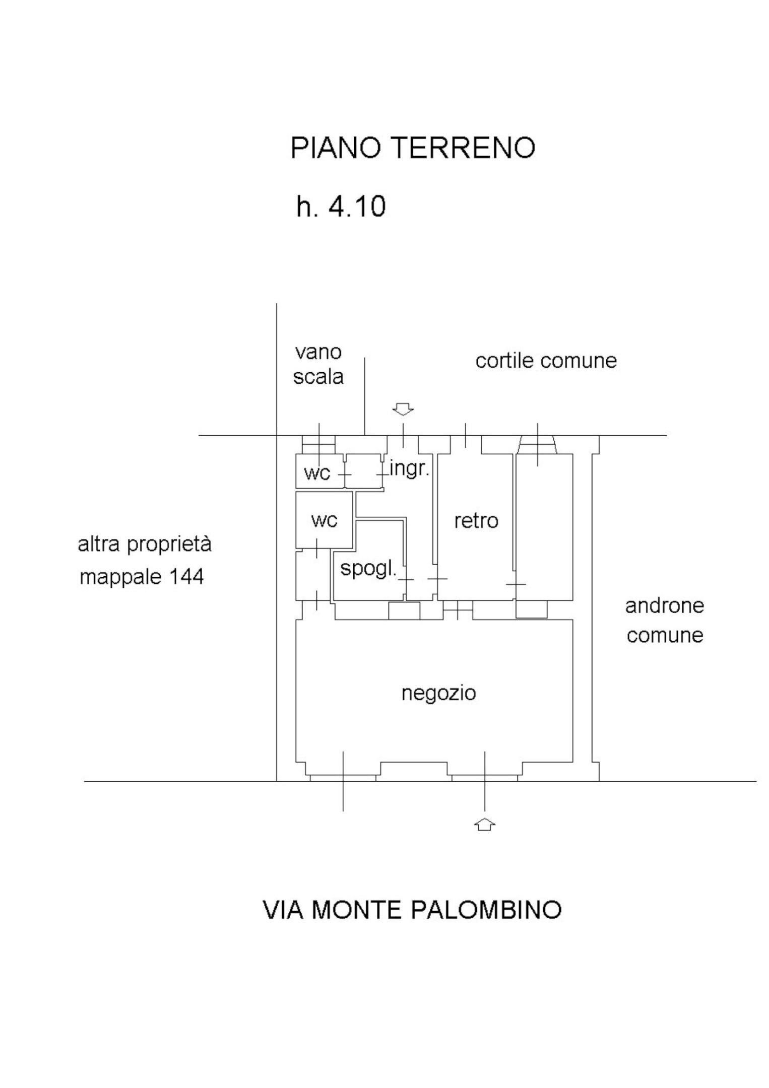 Locale Commerciale Via Monte Palombino 10, Milano - planimetria 1