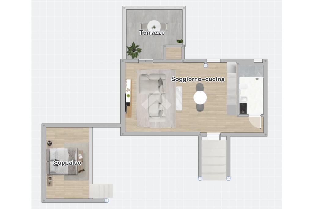 One-room apartment Via Casale, Verucchio - floor plans 1