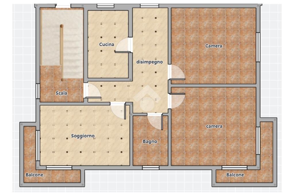Trilocale Via Dante Alighieri, Correggio - planimetria 1