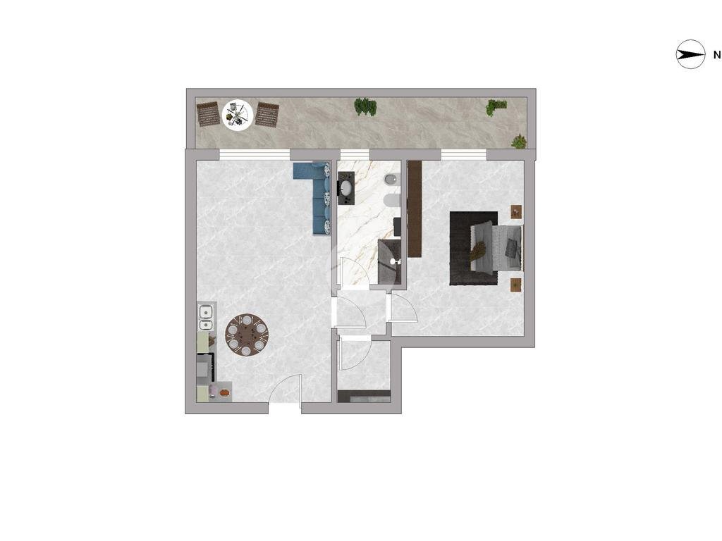 Two-room apartment Via Monte Rosa, Mesero - floor plans 1