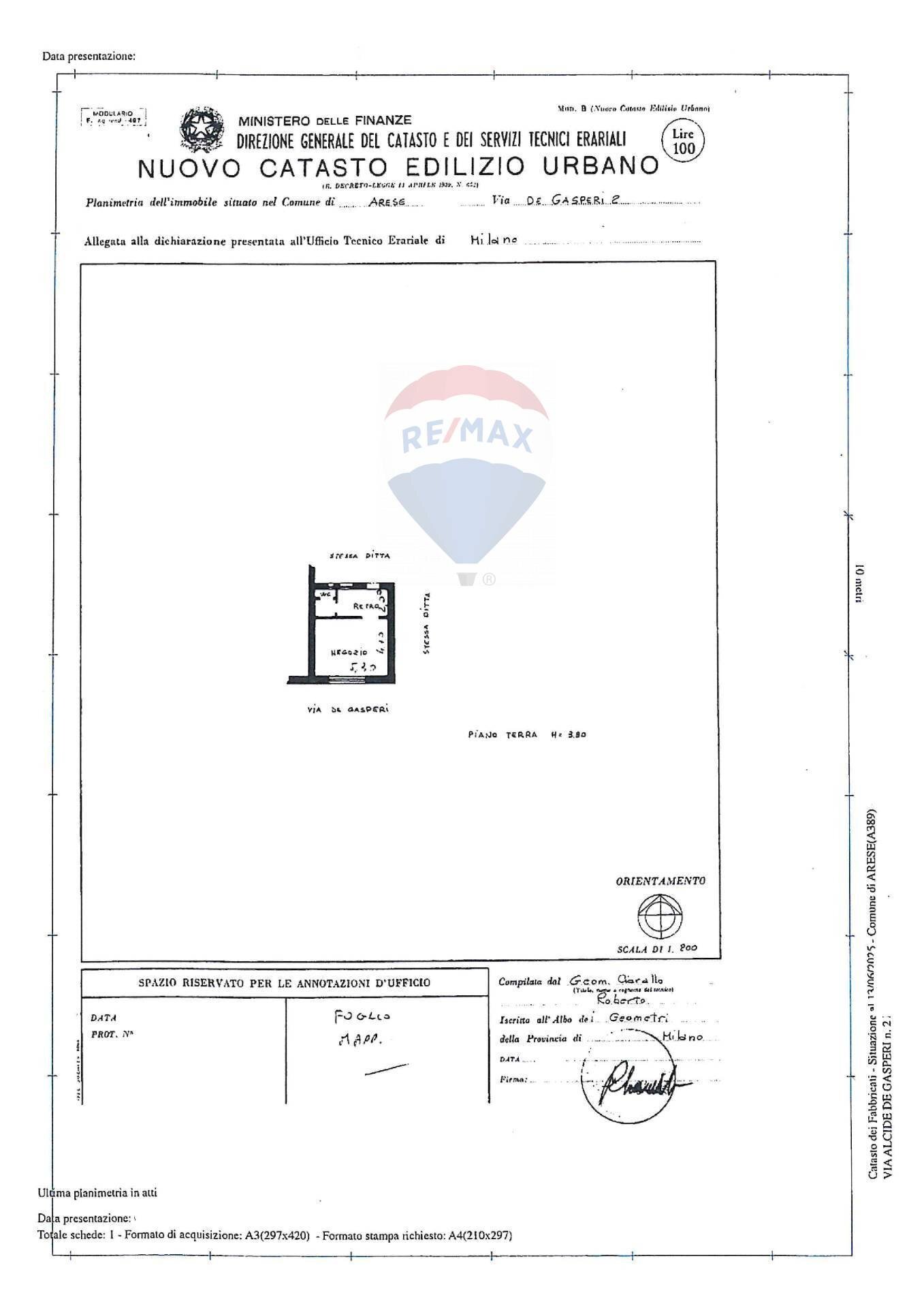 Pianta 2D - Attività Commerciale Arese - planimetria 1