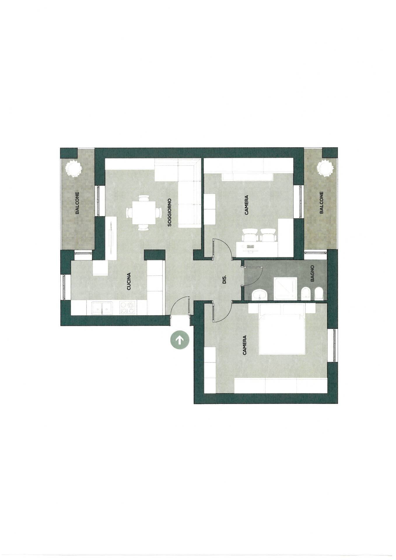 Foto 46 - Trilocale Piazza Allais
 
5, Grugliasco - planimetria 1