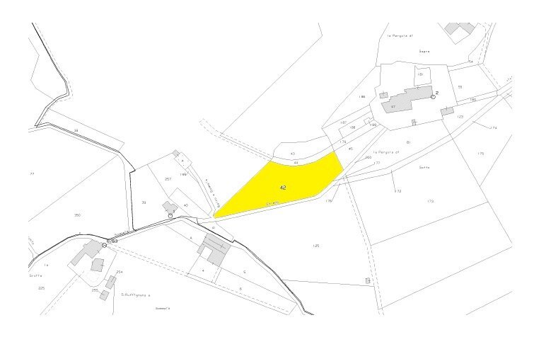 Estratto di mappa con individuazione - Terreno agricolo Località Baroncoli, Calenzano - planimetria 1
