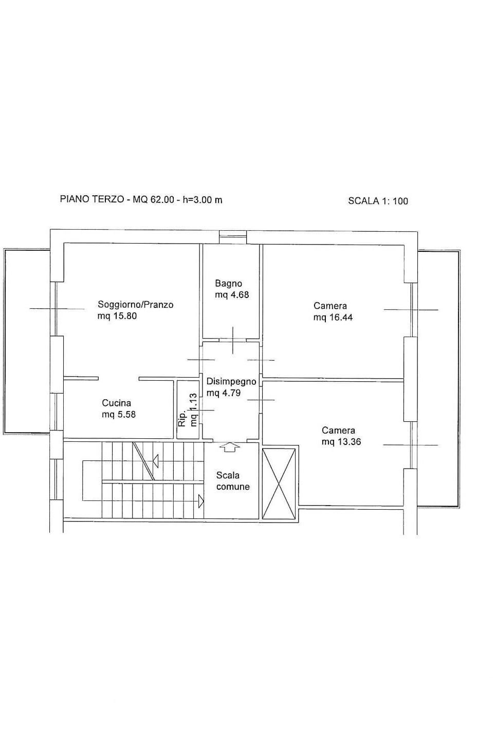 Three-room apartment viale Eloisia Barbaroux, 45, Carmagnola - floor plans 1