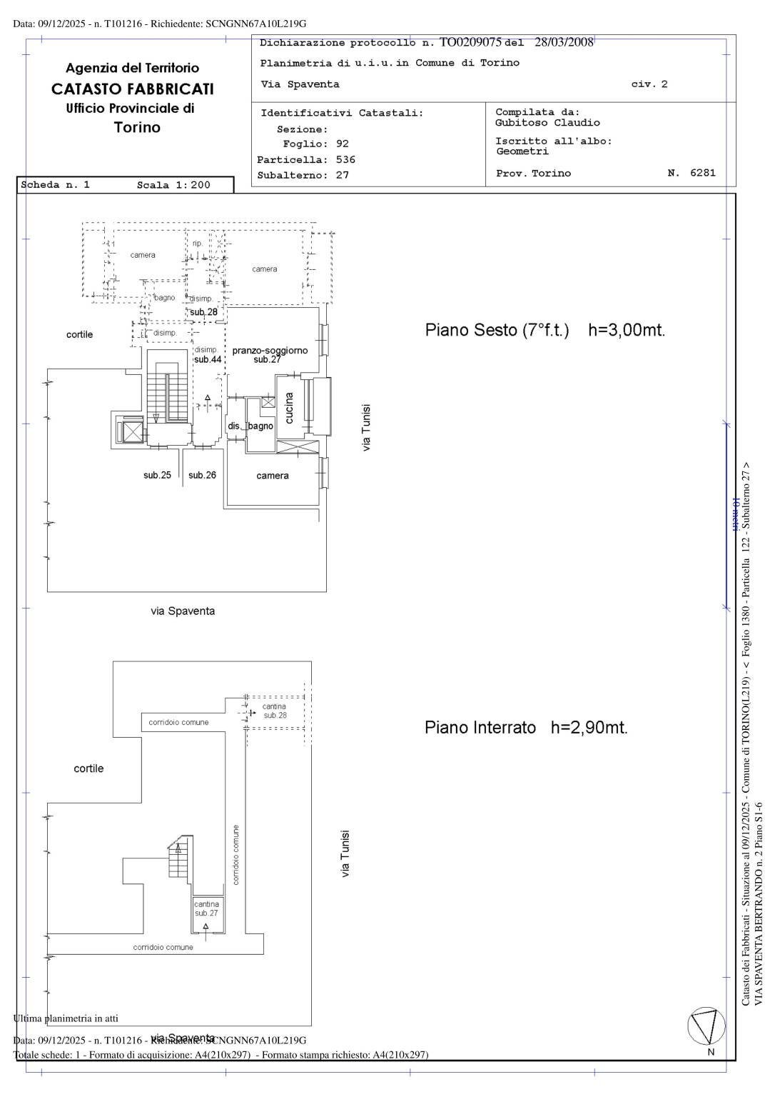 Apartment via Bertrando Spaventa, 2, Torino (neighborhood Lingotto) - floor plans 1