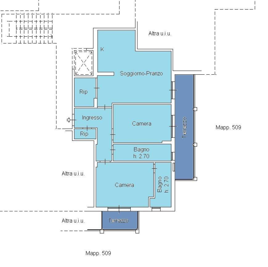 Foto 29 - Trilocale piazza XXV Aprile, San Bartolomeo al Mare - planimetria 1