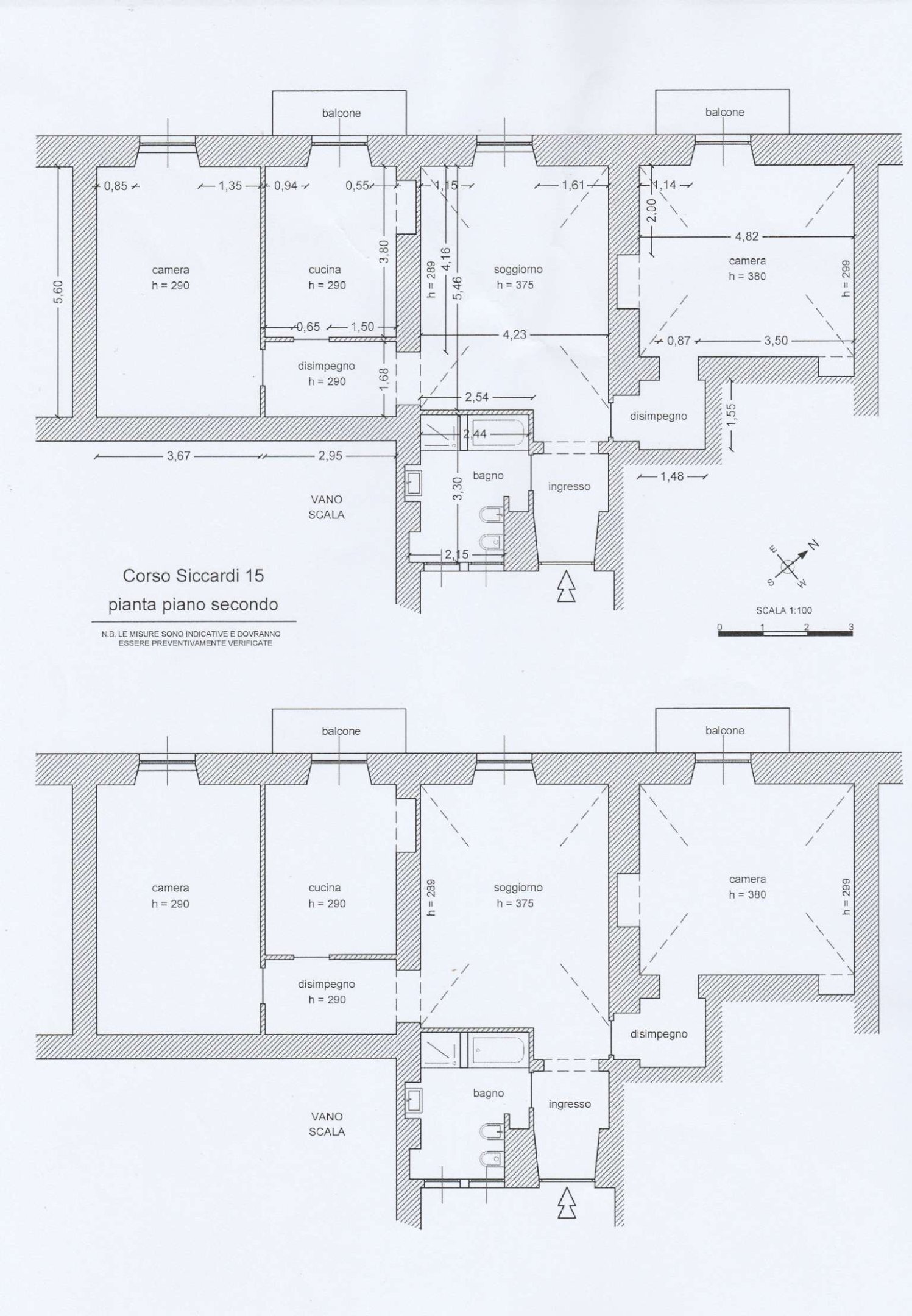 pianta - Three-room apartment corso Siccardi, 15, Torino (neighborhood Centro) - floor plans 1