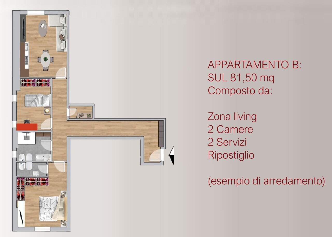 Planimetria.jpg - Trilocale Via Adelaide Ristori, Firenze - planimetria 1