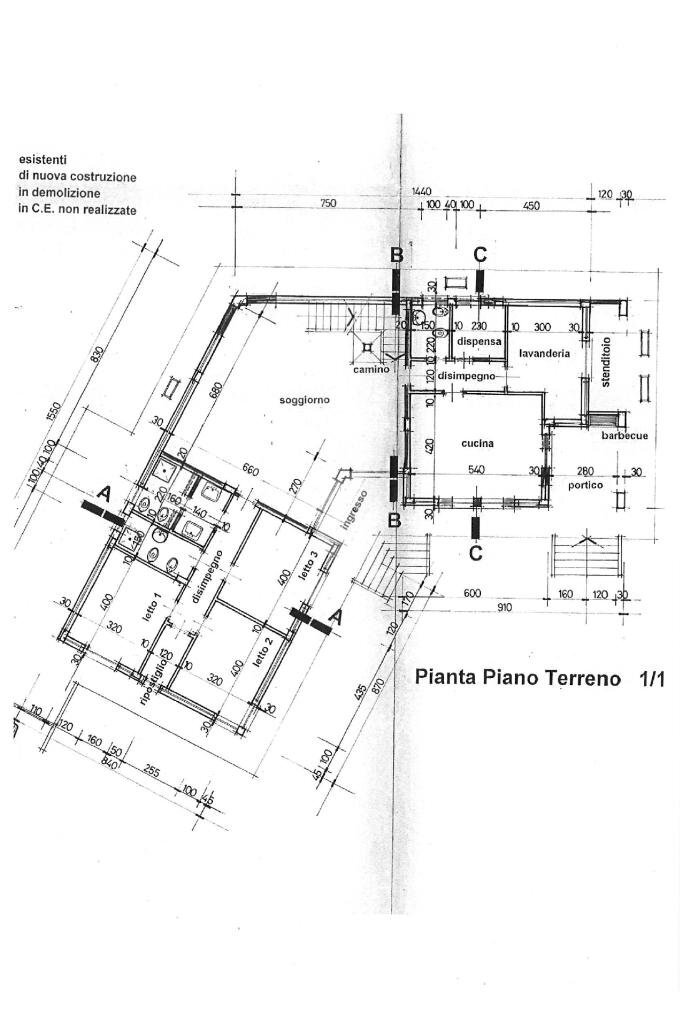 Villa Via Monginevro, Rivalta di Torino - floor plans 1