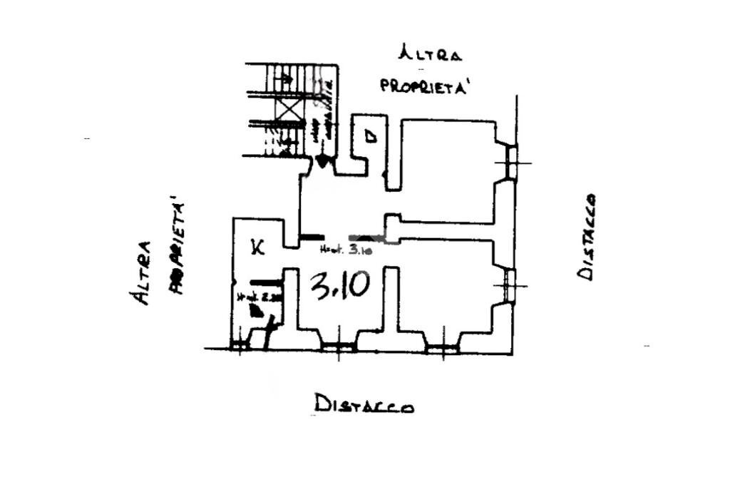 Four-room apartment Via Fieschi, Genova (neighborhood Carignano) - floor plans 1