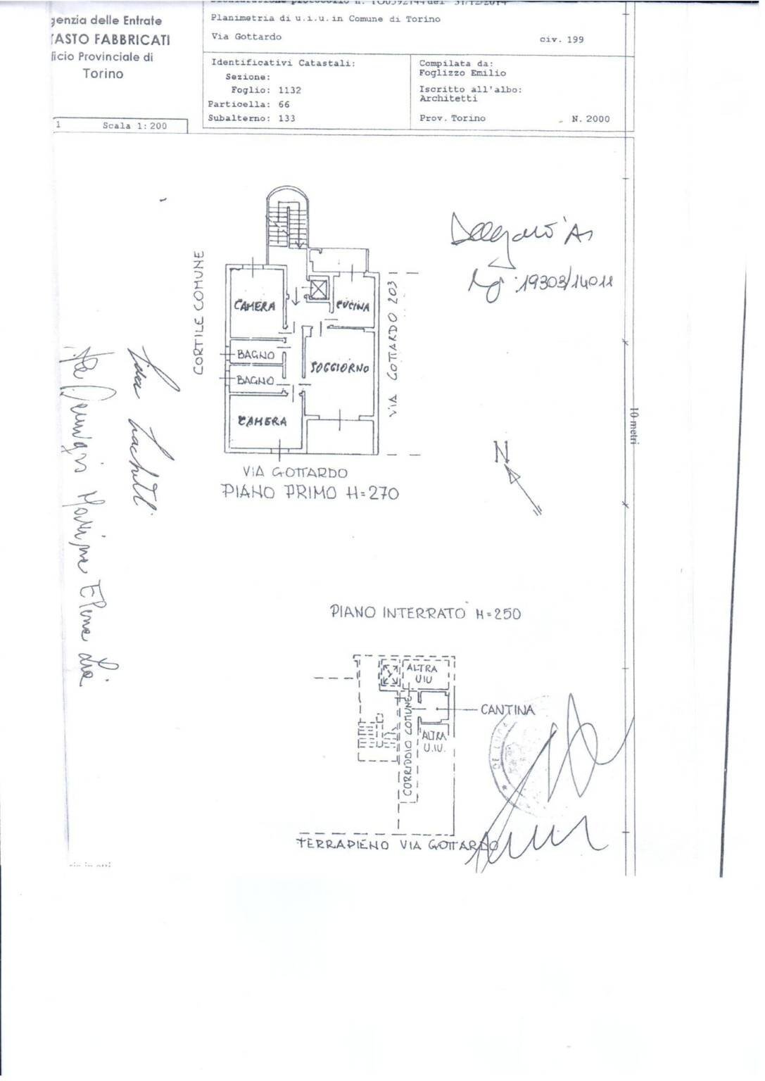 Four-room apartment via Gottardo, 199, Torino - floor plans 1