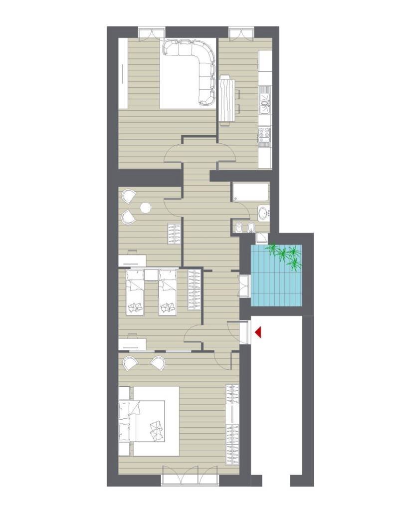 Four-room apartment Recinto Cappuccini, 8, Matera - floor plans 1