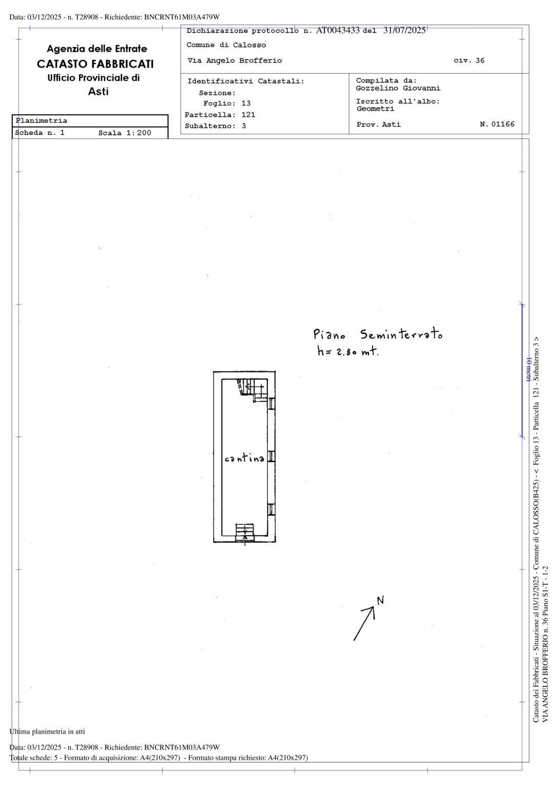 Rustic via Angelo Brofferio, Calosso - floor plans 1