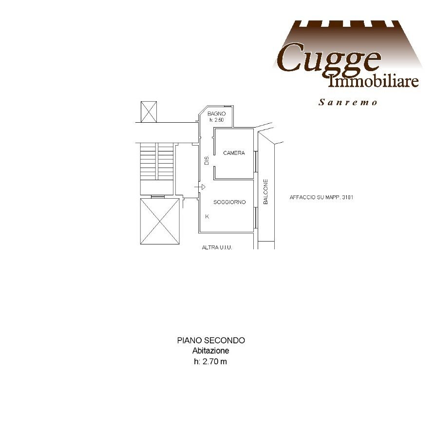 plan bilocale web log.jpg - Two-room apartment Strada San Martino 86, Sanremo - floor plans 1