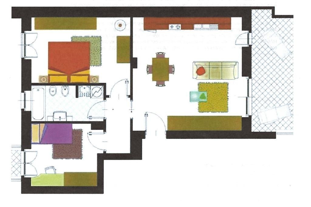 Trilocale Via dei Mille, Borgaro Torinese - planimetria 1