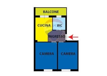 Pianta 2D - Bilocale Corso Italia
 
162, Napoli - foto 6