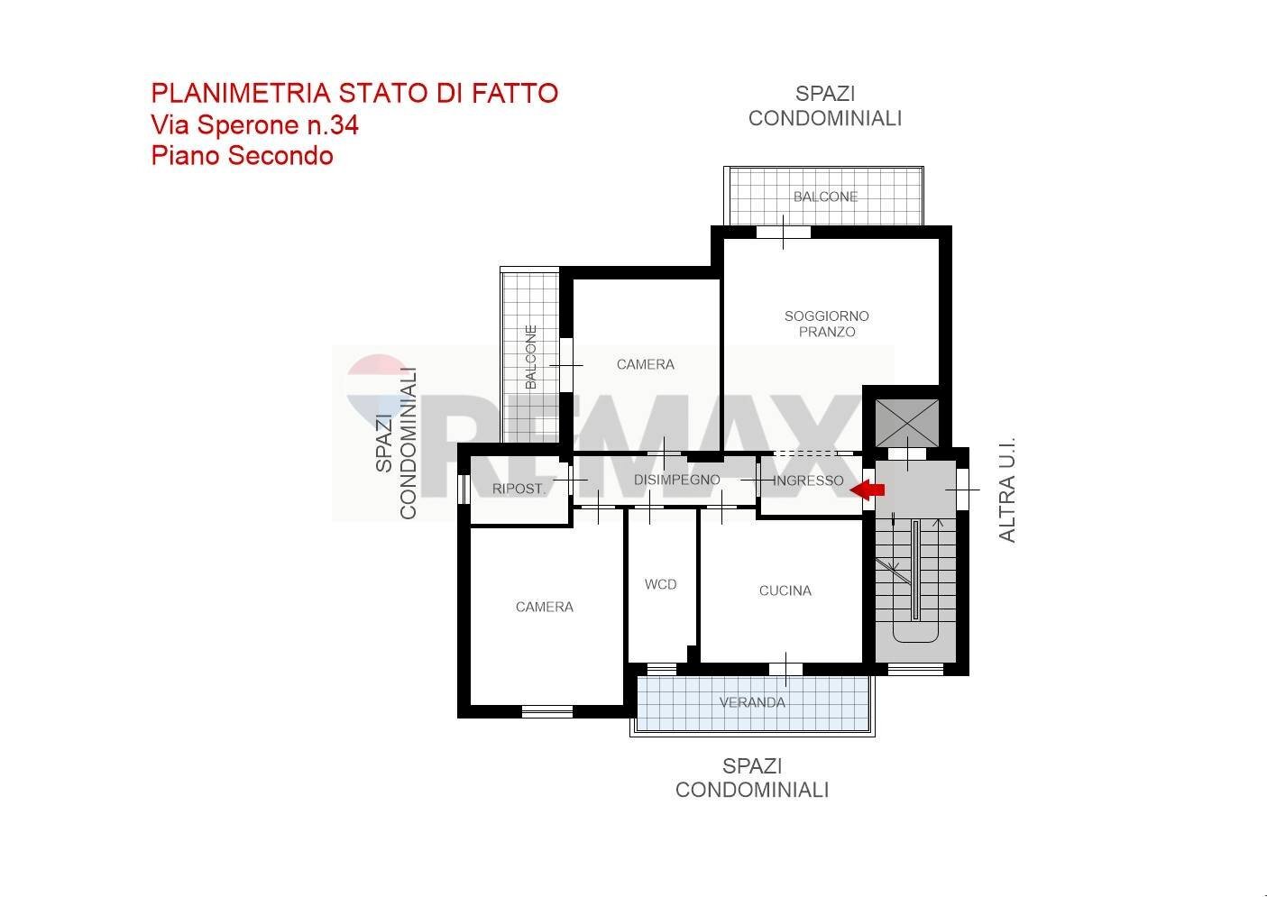 Pianta 2D - Four-room apartment Via Sperone
 
34, Palermo - floor plans 1