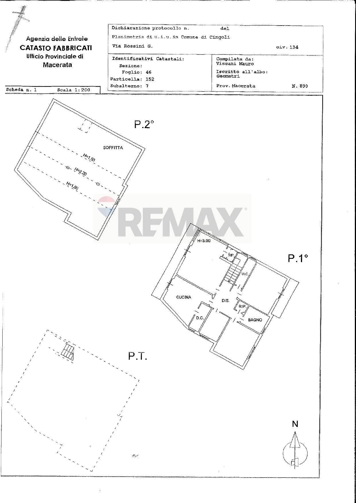 Pianta 2D - Independent house via rossini gioacchino
 
134, Cingoli - floor plans 1