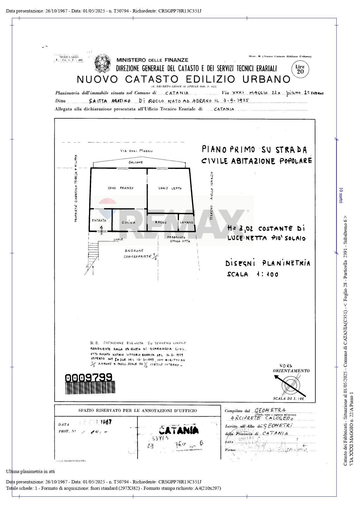 Pianta 2D - Bilocale Via XXXI Maggio
 
22, Catania - planimetria 1