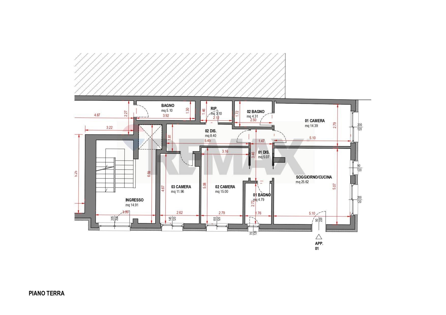 Pianta 2D - Three-room apartment Via Nazionale Adriatica
 
89, Roseto degli Abruzzi - floor plans 1