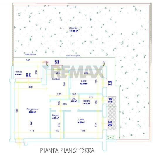 Pianta 2D - Trilocale Azzano San Paolo - planimetria 1