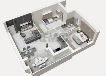 Pianta 3D - Trilocale Azzano San Paolo - foto 9