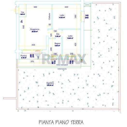 Pianta 2D - Trilocale Azzano San Paolo - planimetria 1