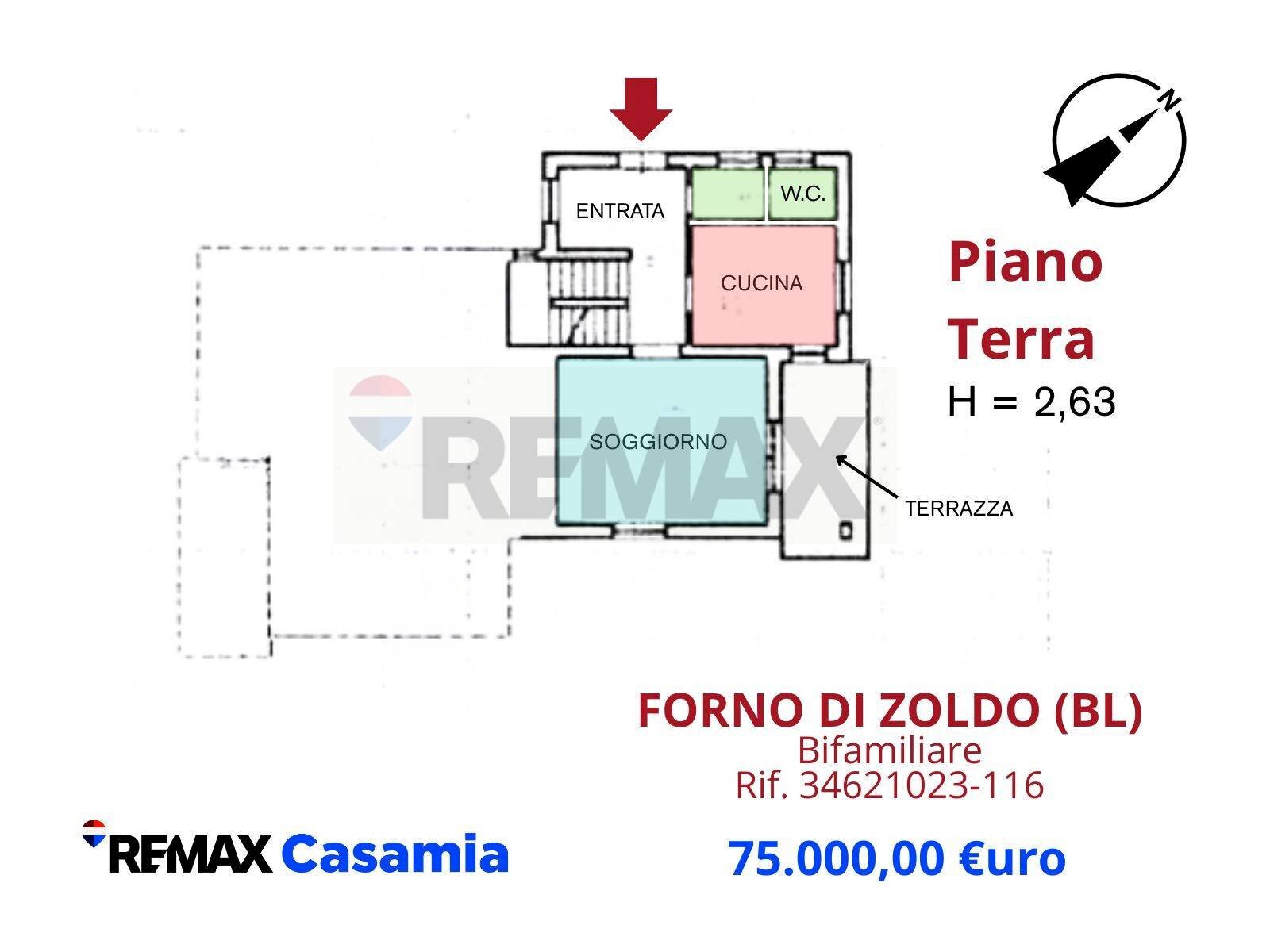 Pianta 2D - Casa semi indipendente Via Pontesei
 
10, Val di Zoldo - planimetria 1