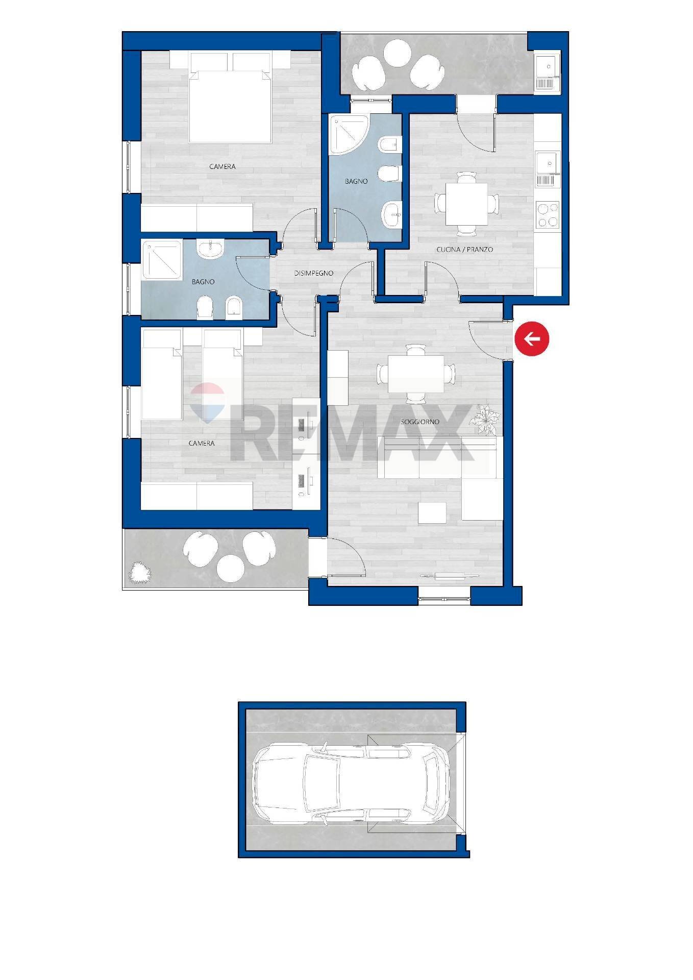 Pianta 2D - Four-room apartment Via Antonio Pacinotti
 
21, Porto Torres - floor plans 1