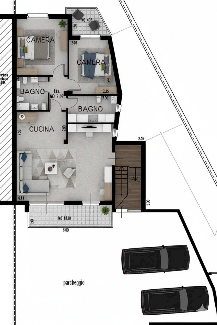 Foto 2 - Trilocale Don Pedrinelli
 
4, Carvico - planimetria 1