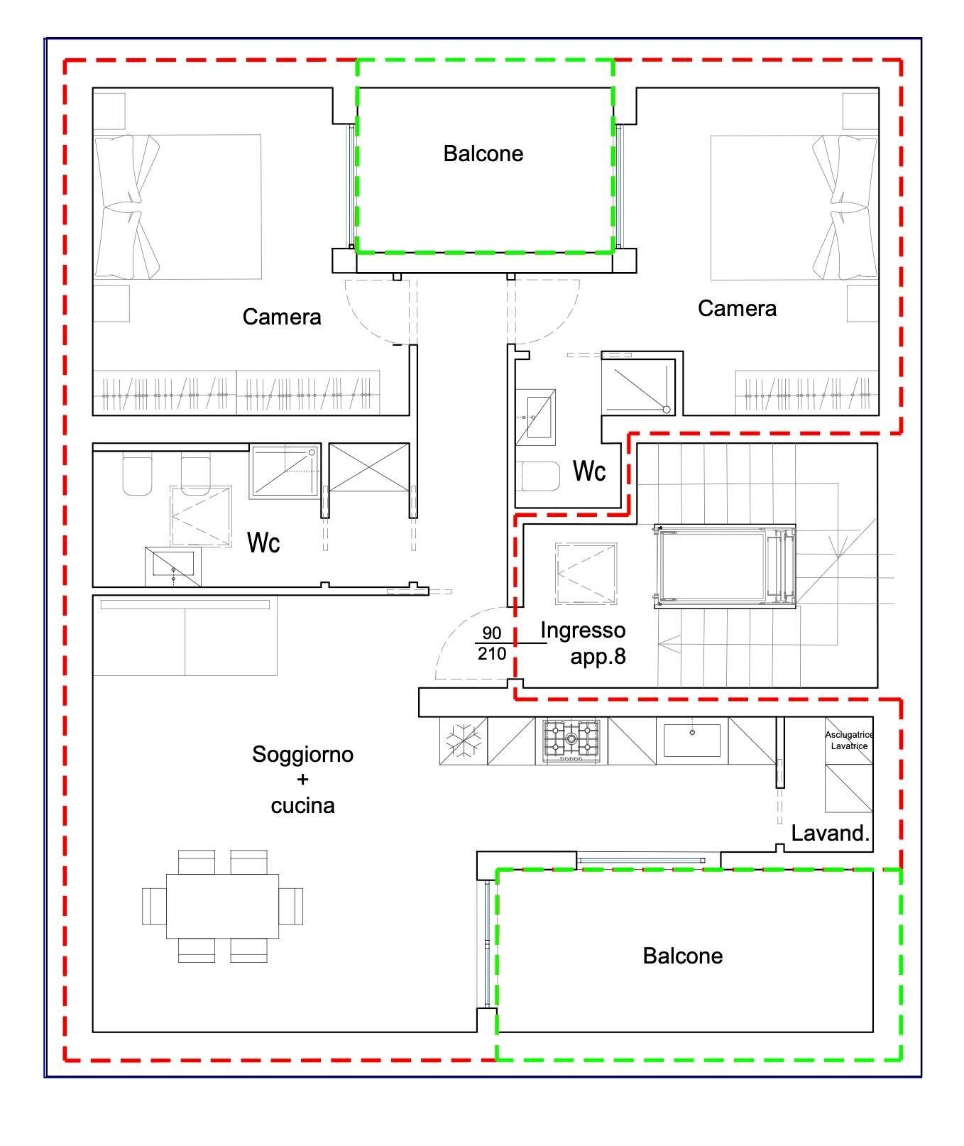 Foto 2 - Two-room apartment via cesare battisti, Grottammare - floor plans 1