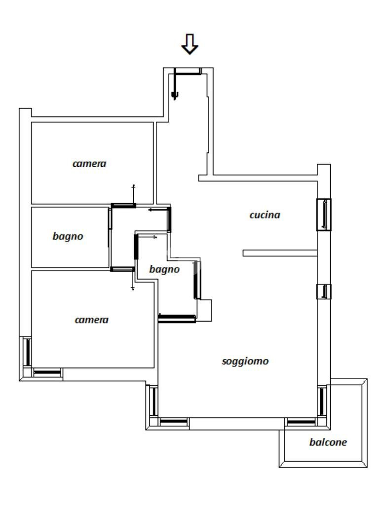 Trilocale Strada anulare torre, Segrate - planimetria 1