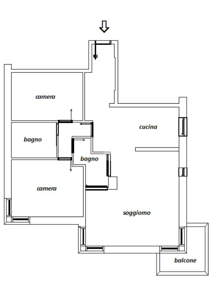 Three-room apartment Strada anulare torre, Segrate - floor plans 1