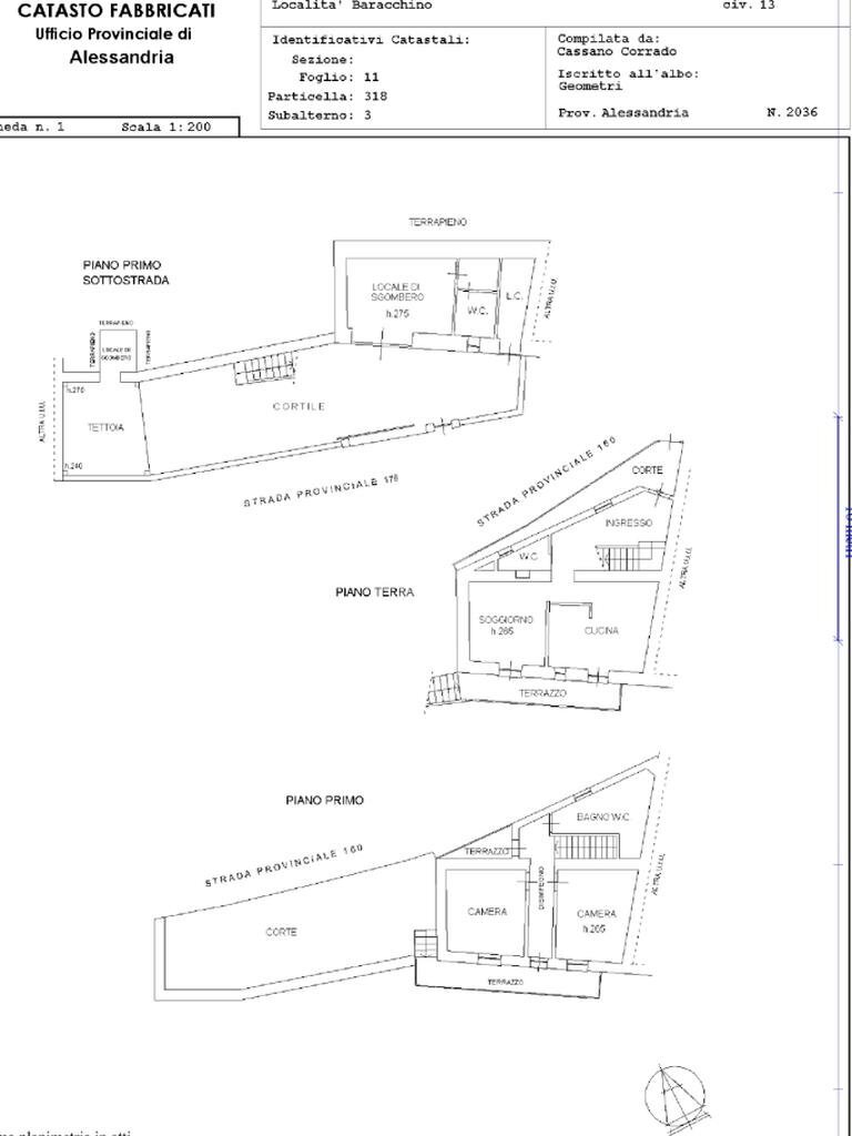 Semi-detached house Località Baracchino, Gavi - floor plans 1