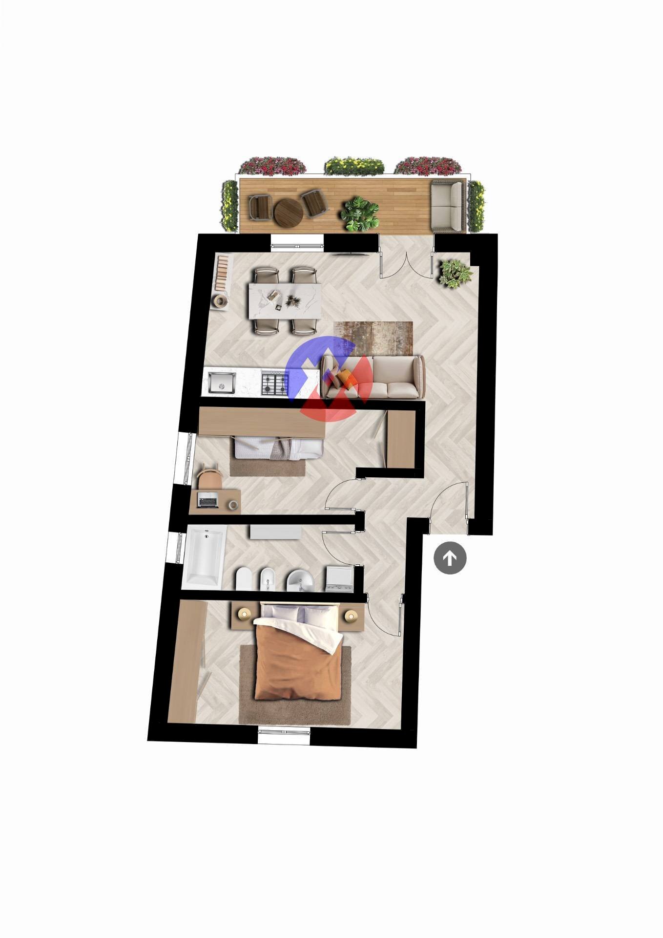 Foto 20 - Trilocale Strada Frate Emilio Chiocchetti Lenz
 
7, Moena - planimetria 1