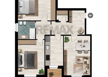 Pianta 2D - Trilocale Via Torino
 
65, Rozzano - foto 2