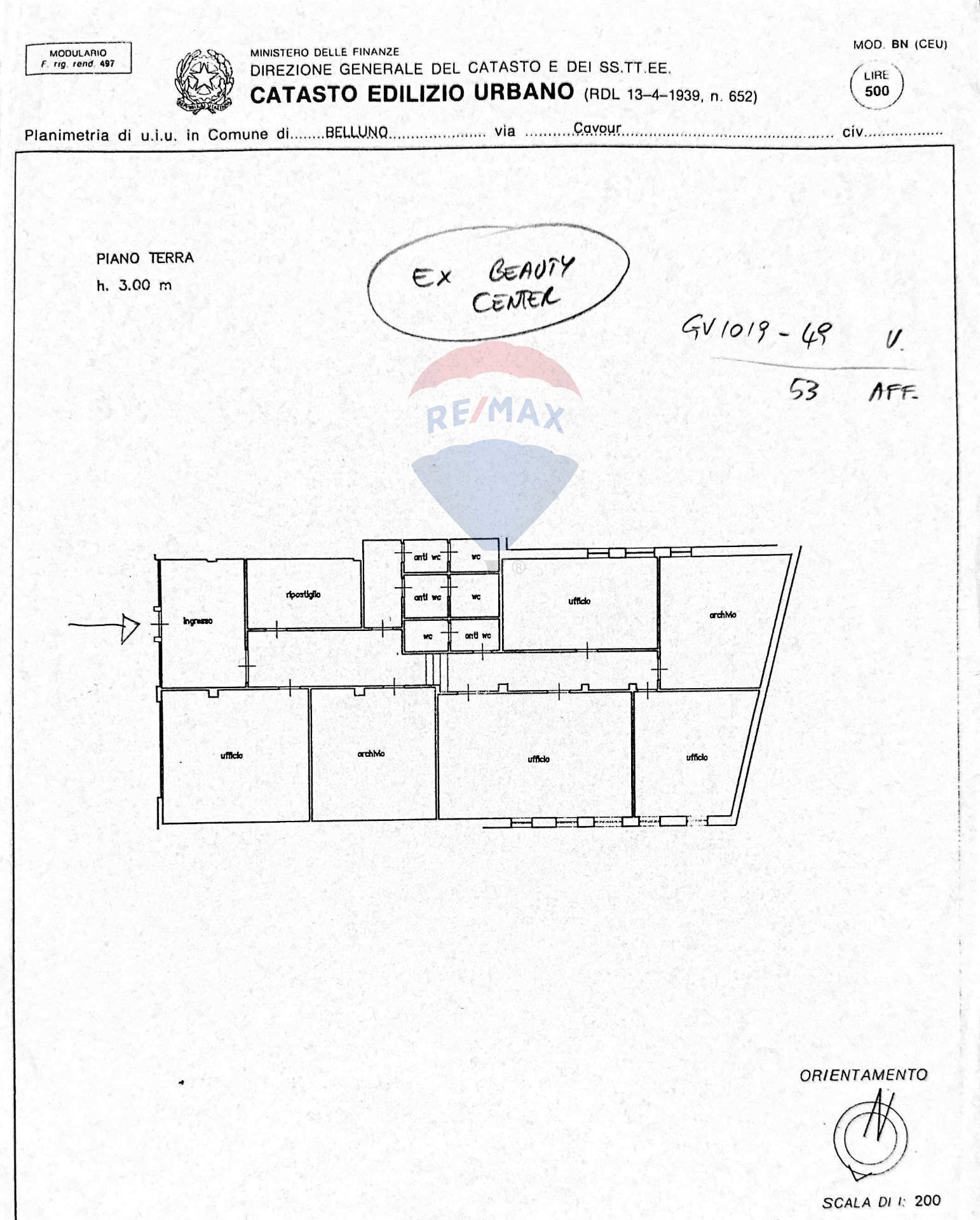 Pianta 2D - Negozio Via Cavour, Belluno - planimetria 1