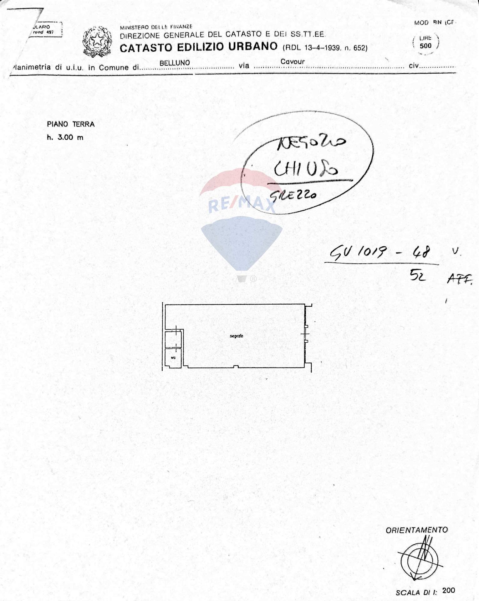 Pianta 2D - Shop Via Cavour, Belluno - floor plans 1