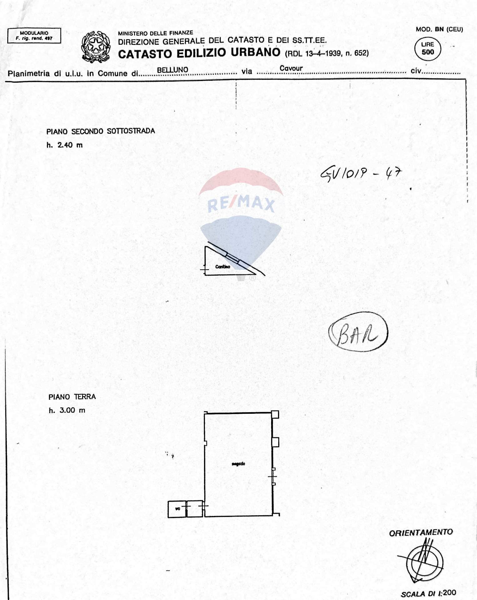 Pianta 2D - Shop Via Cavour, Belluno - floor plans 1