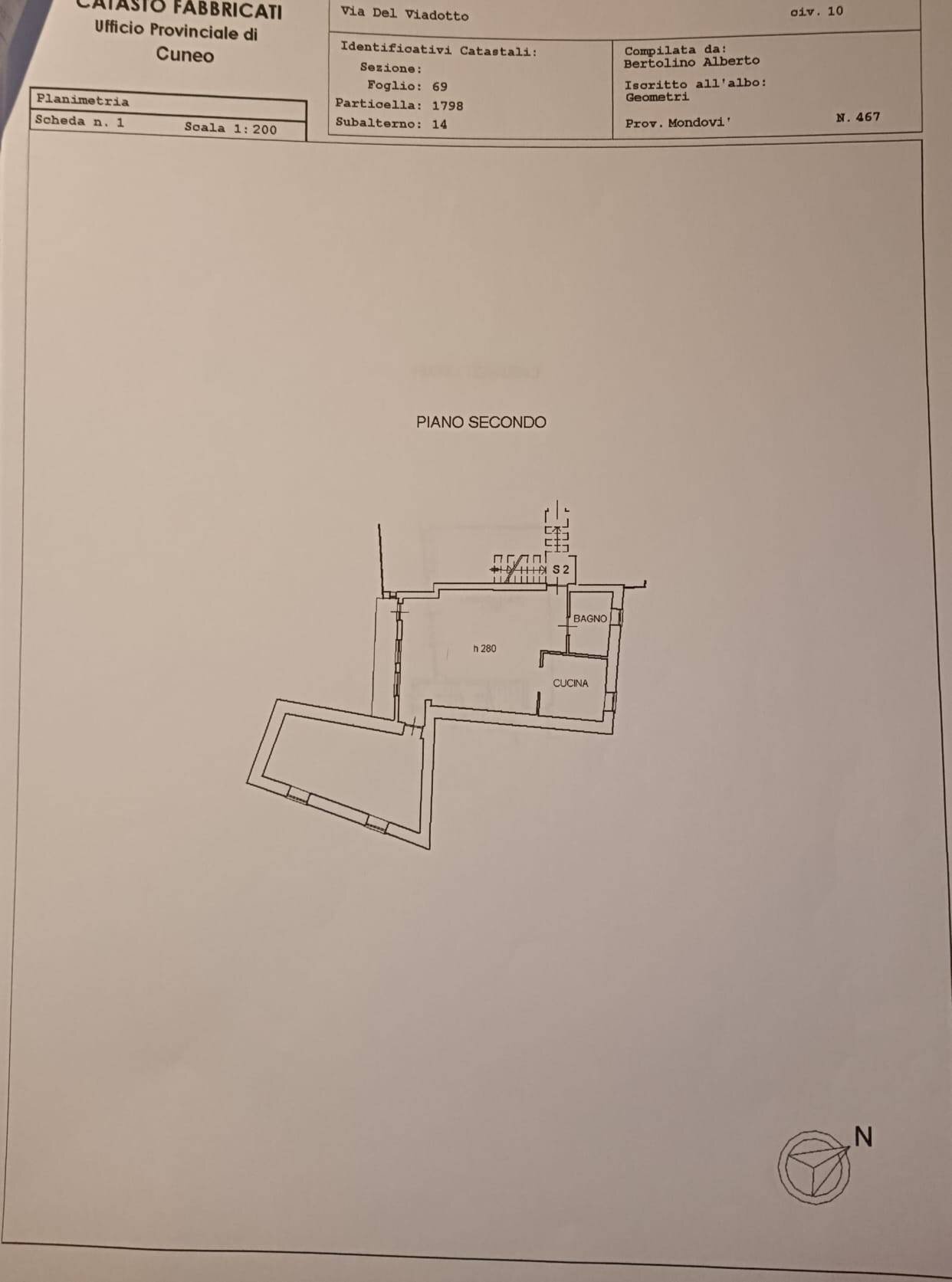 piantina - Bilocale Via del Viadotto
 
10, Mondovì - planimetria 1