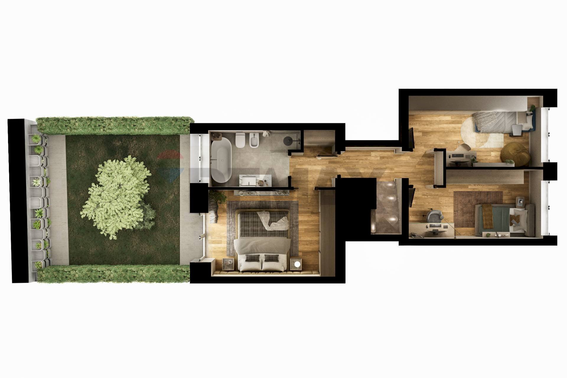 Pianta 3D - Villa Bifamiliare via Bellini
 
17, Busto Arsizio - planimetria 1