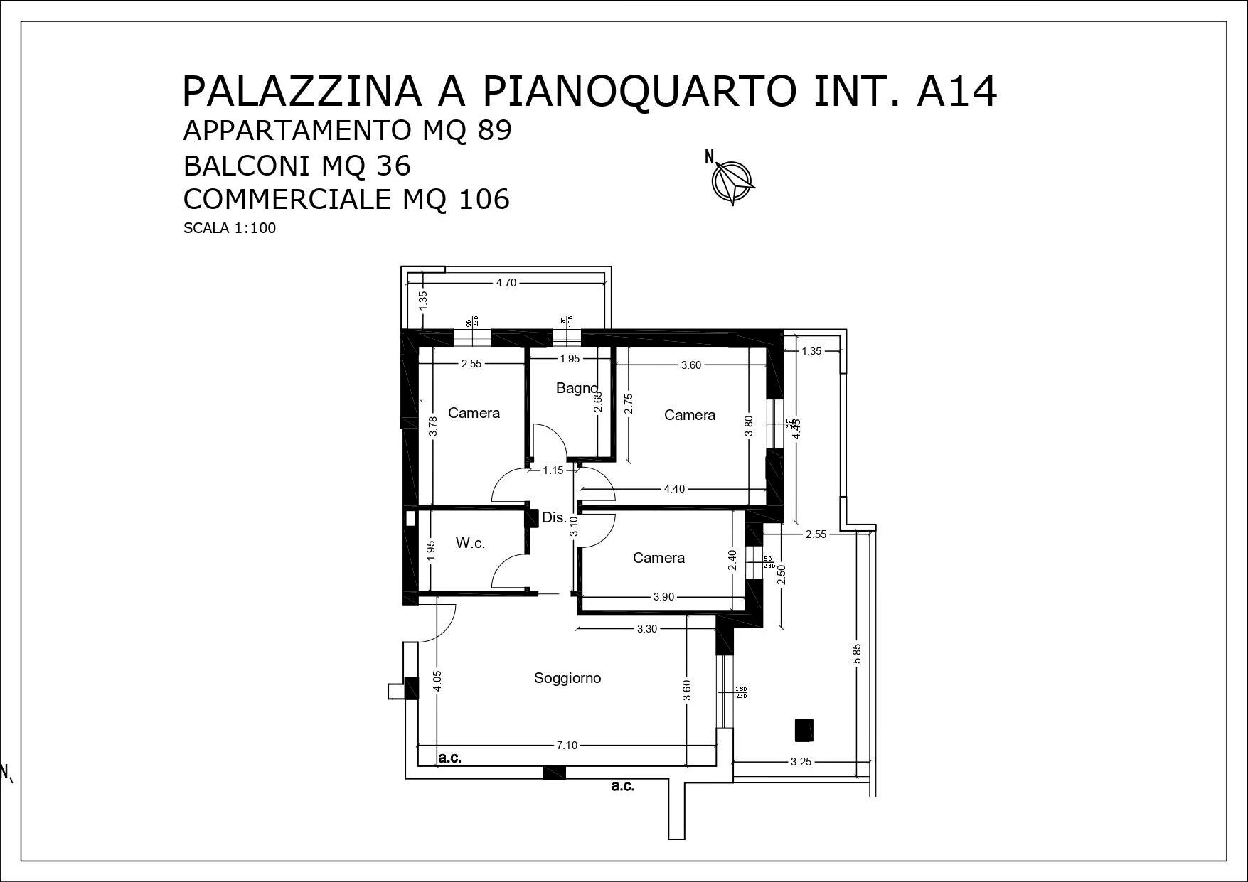 Foto 8 - Four-room apartment Via Di Girolamo, Pescara - floor plans 1