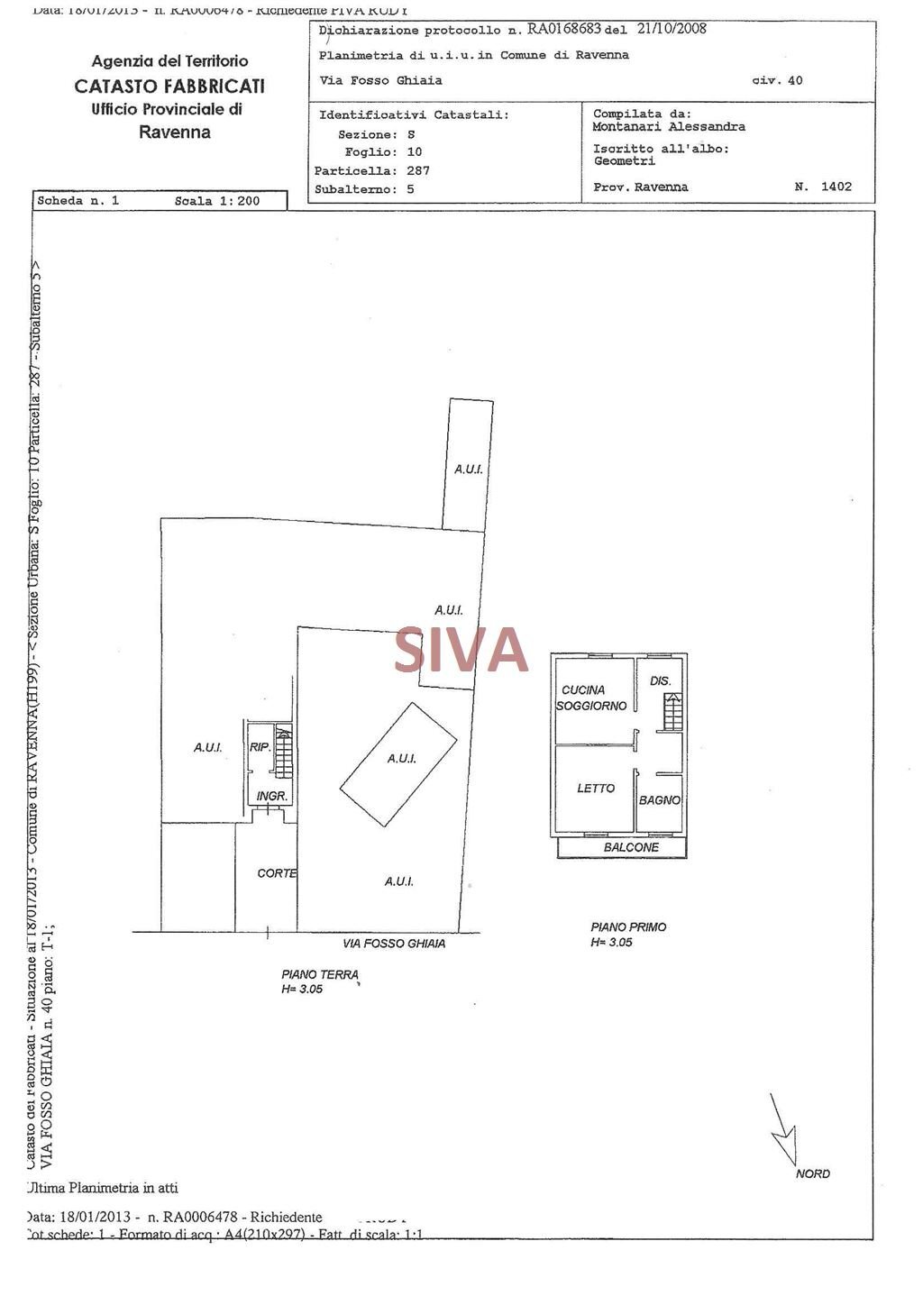 Foto 12 - Trilocale Via Fosso Ghiaia
 
40, Ravenna - planimetria 1