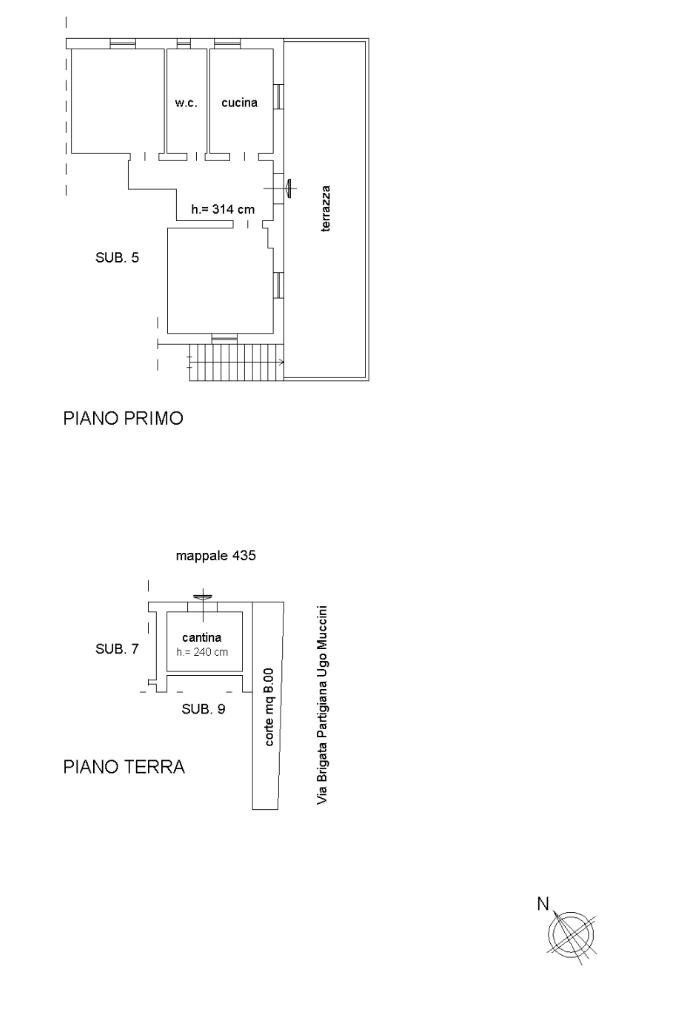 Three-room apartment Via Brigata Partigiana Ugo Muccini, Sarzana - floor plans 1